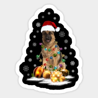 German Shepherd Christmas Light Dog Lovers Funny Gifts Sticker